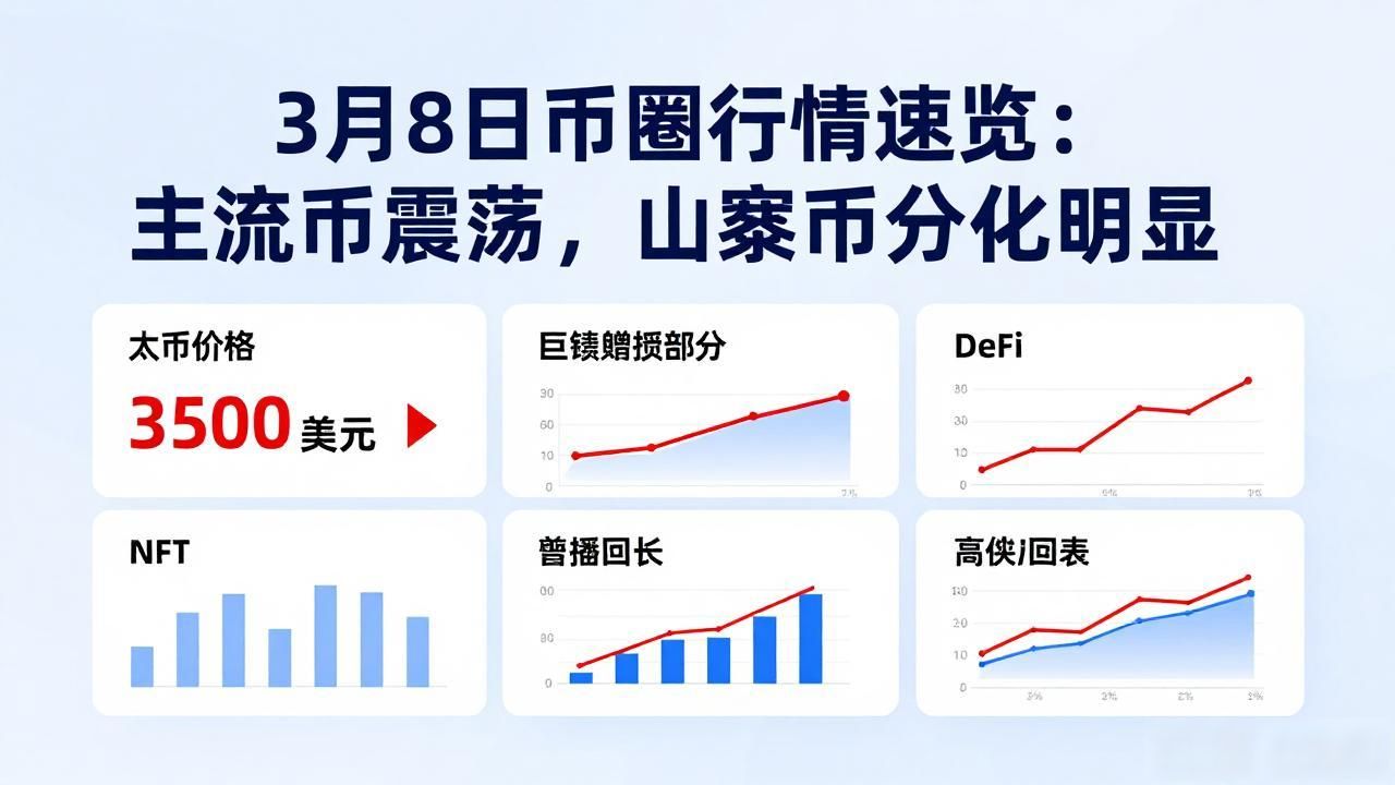 3月8日币圈行情速览：主流币震荡，山寨币分化明显-第1张图片-imToken 官网｜全球领先多链去中心化钱包｜BTC ETH NFT DeFi 管理工具