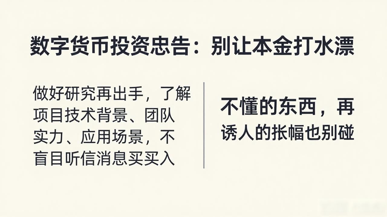 数字货币投资忠告：别让本金打水漂