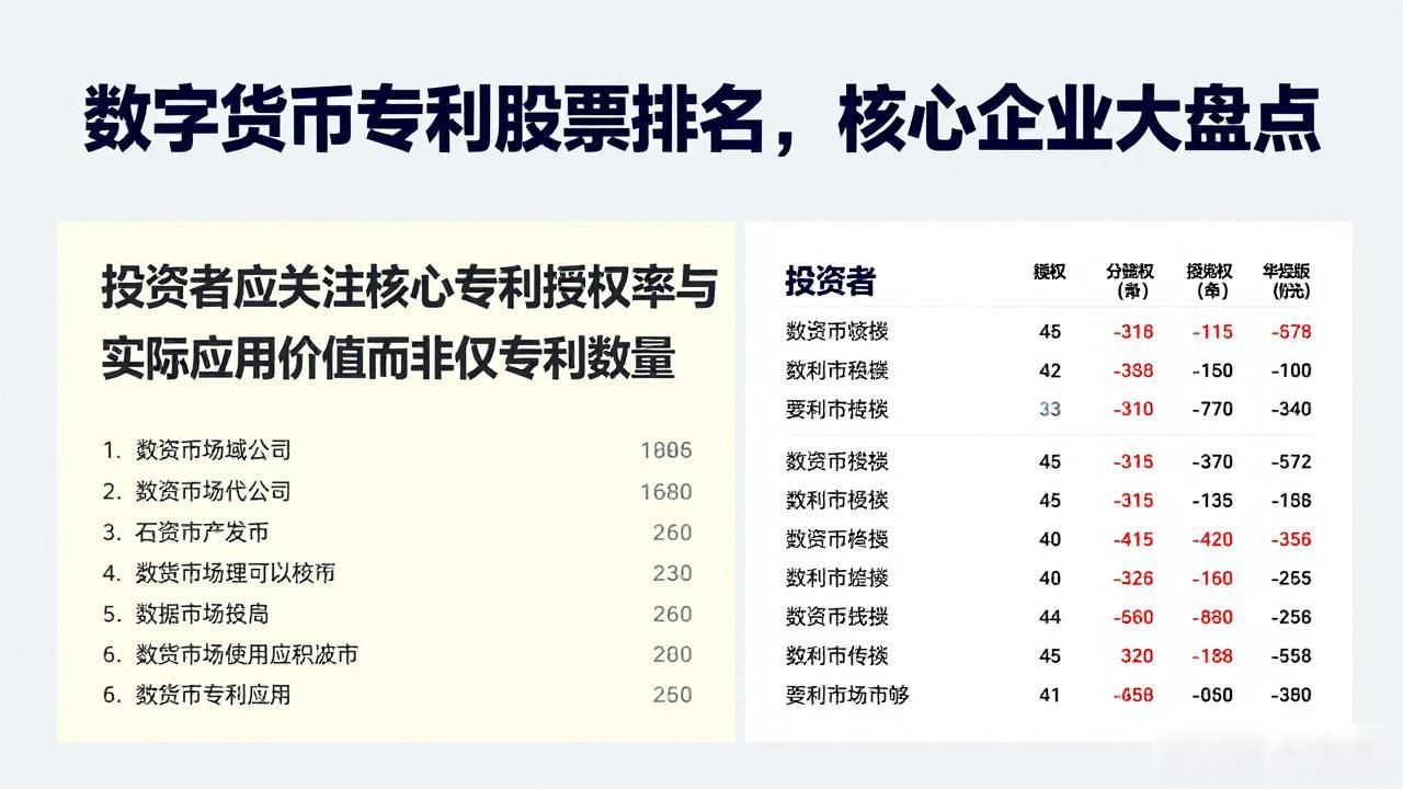 数字货币专利股票排名，核心企业大盘点