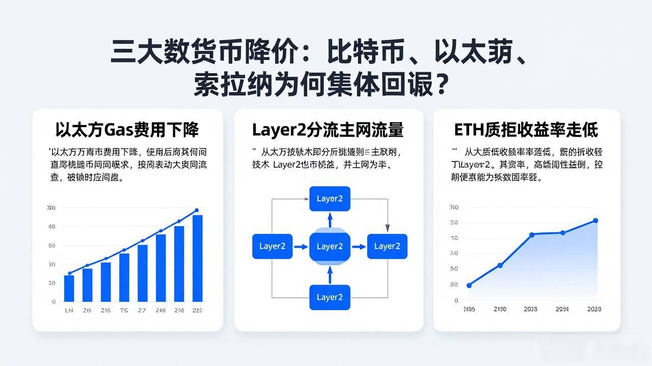 三大数字货币降价：比特币、以太坊、索拉纳为何集体回调？