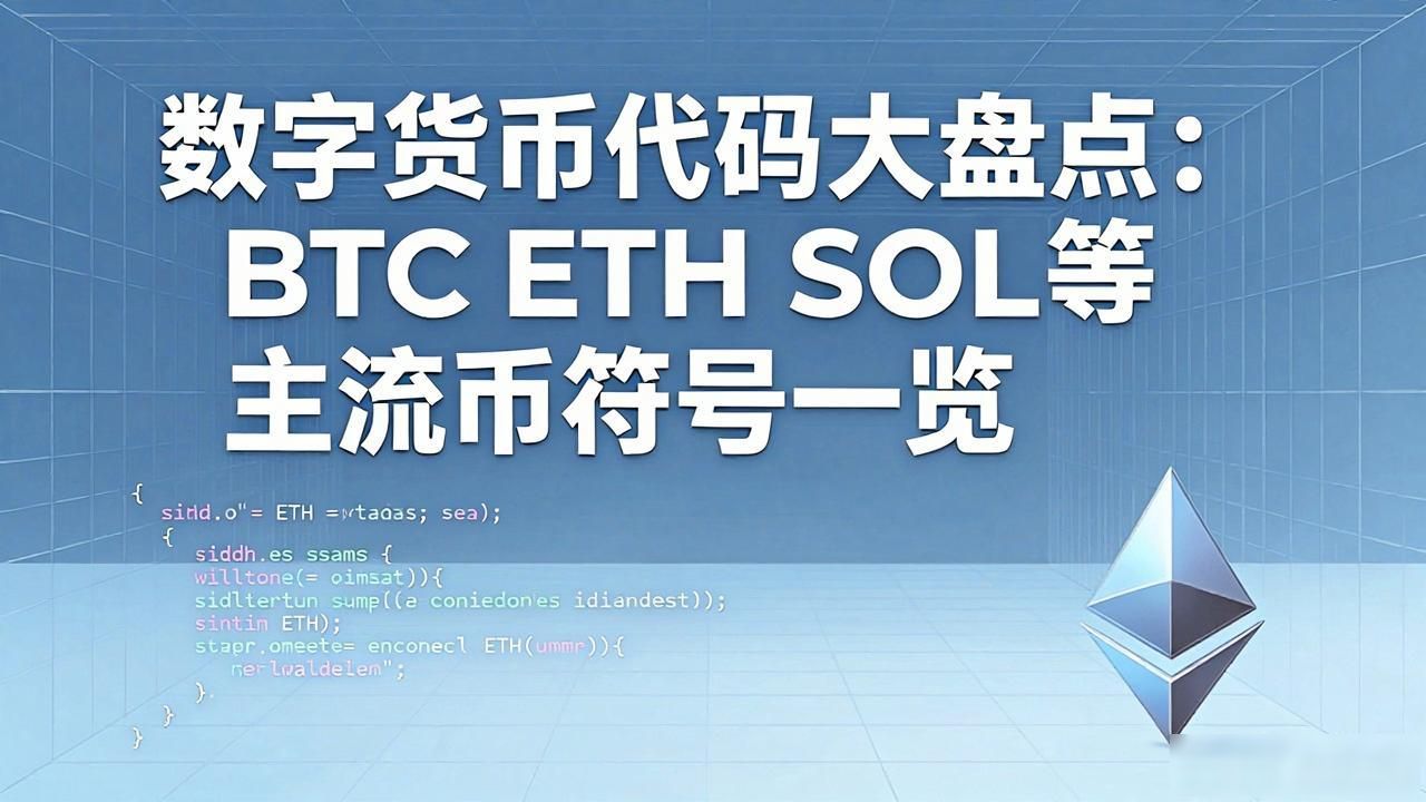 数字货币代码大盘点：BTC ETH SOL等主流币符号一览