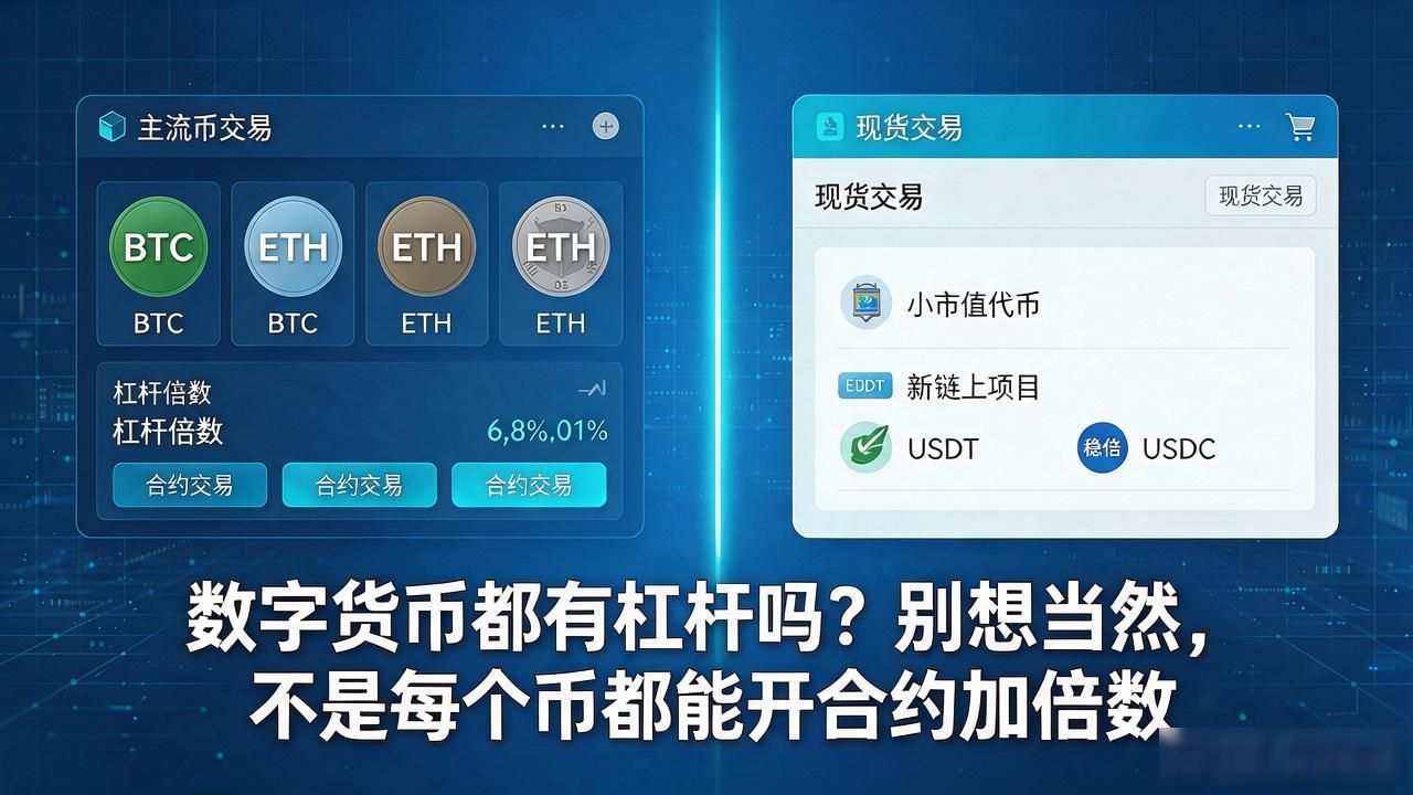 数字货币都有杠杆吗？别想当然，不是每个币都能开合约加倍数
